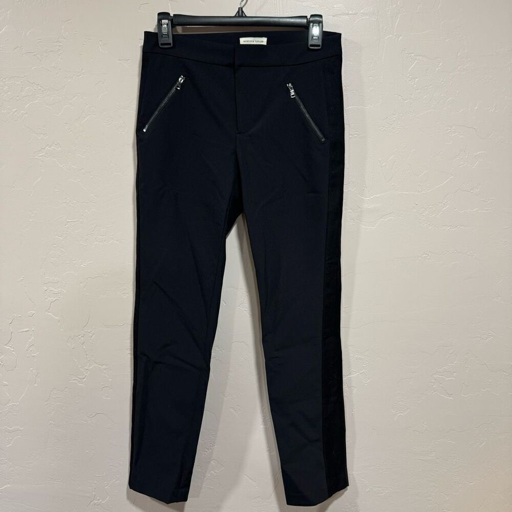 Rebecca Taylor Ava Tech Pants Women's Size 4 Black Slim Fit Classy EUC